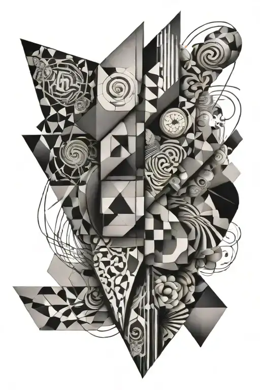 Abstract Shape Patchwork Sleeve