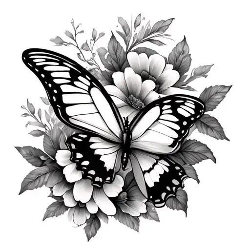 Floral Small Butterfly Arm Sleeve Wrap Around