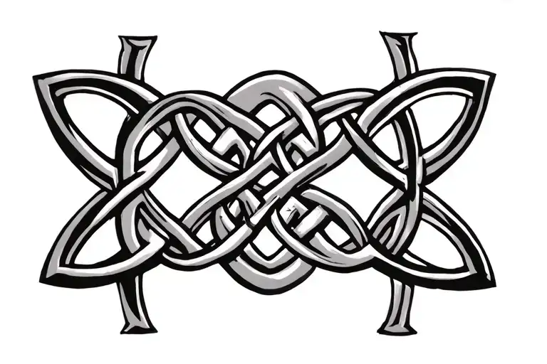 Celtic Knotwork Father Son Symbol On Leg