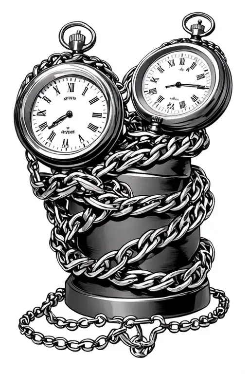 Stacked Stopwatches With Celtic Rosary Chain Wrapped