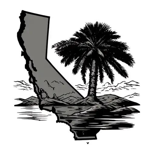 Outline Of California Layered Over Outline Of Peru