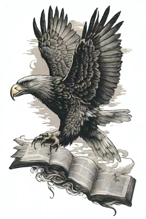 An Eagle Soaring Over A Country Landscape With A Bible Verse Incorporated