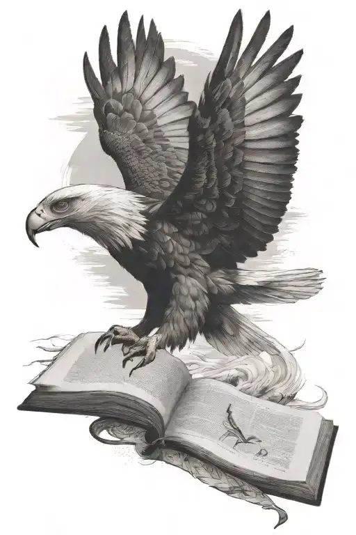 An Eagle Soaring Over A Country Landscape With A Bible Verse Incorporated