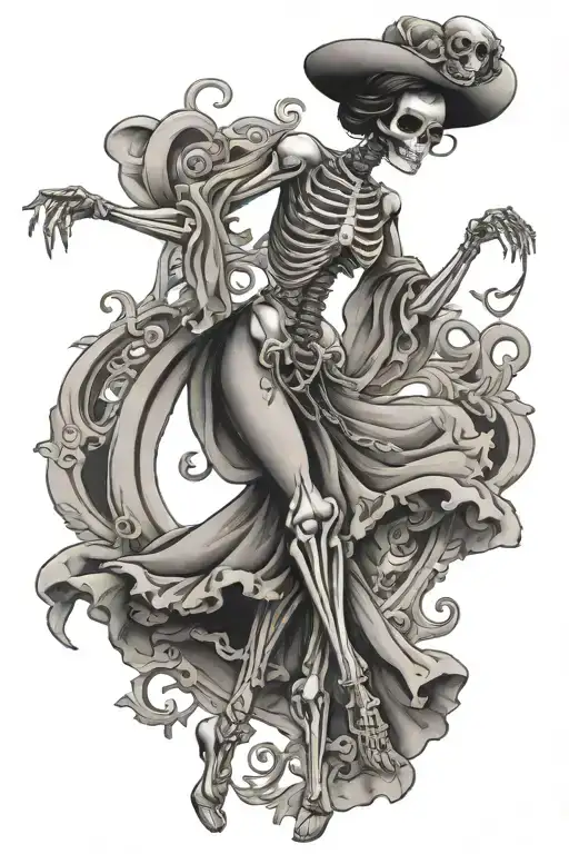 Lady Dancing Skeleton