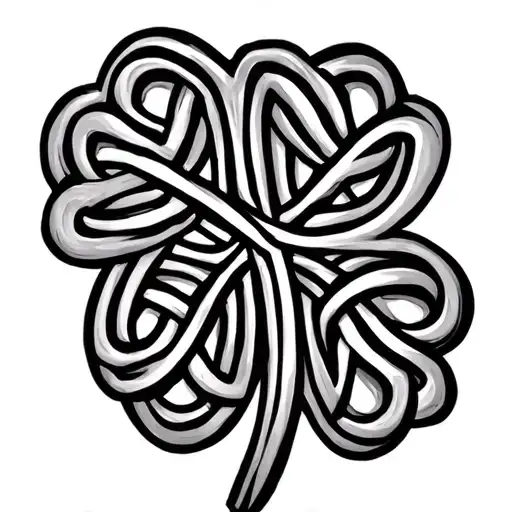 Shamrock Celtic Knot Intertwined Fine Line