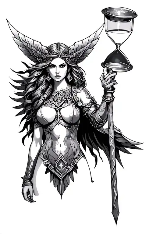 Valkyrie Warrior Woman With Hourglass