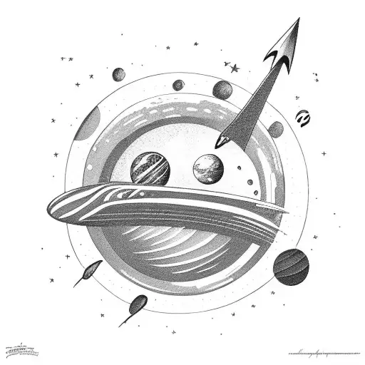 Astronout Floating In Space Looking At The Galaxy