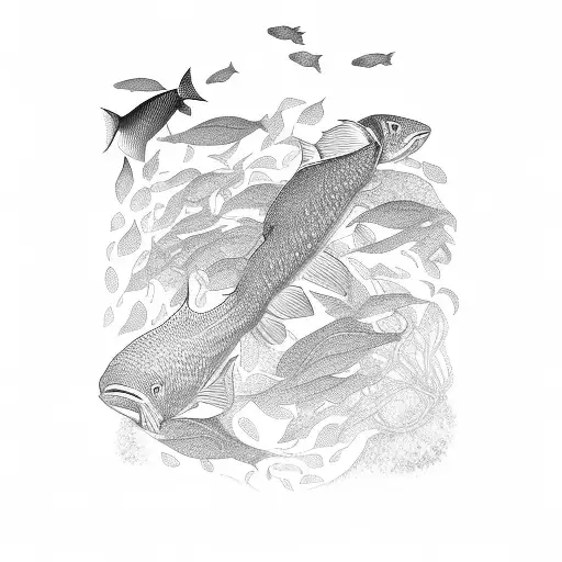 Kelp Forest From Pacific Northwest With Native Fish