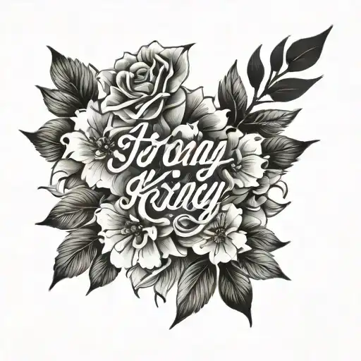 Stray Kids Inscription With Flowers