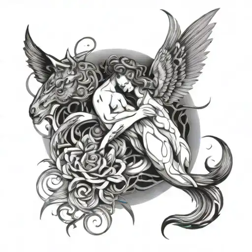 An Abstract Representation Of Passion And Desire Featuring Animal Motifs And Sensual Imagery