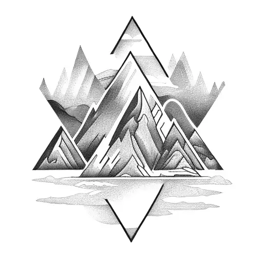 Mountain Inside A Hourglass With Lightning