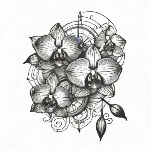 Orchid With Compass And