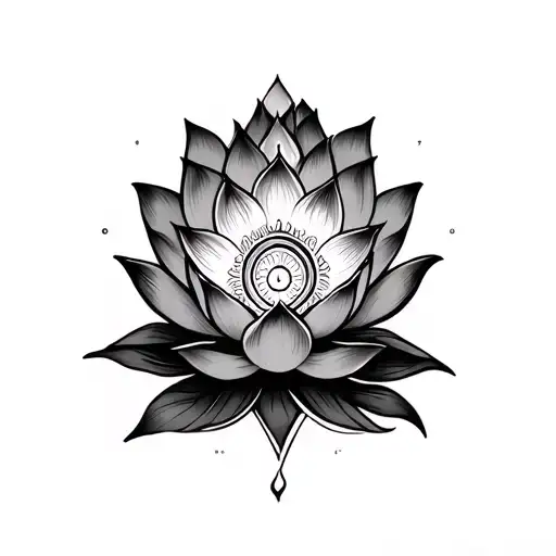 Sudarshanchakra And Lotus Flower Blooming