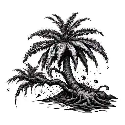 Poison Tree Going Into A Palm Tree