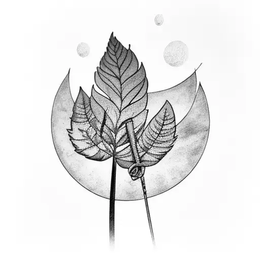 Camille On Forearm With Leaves For A Male