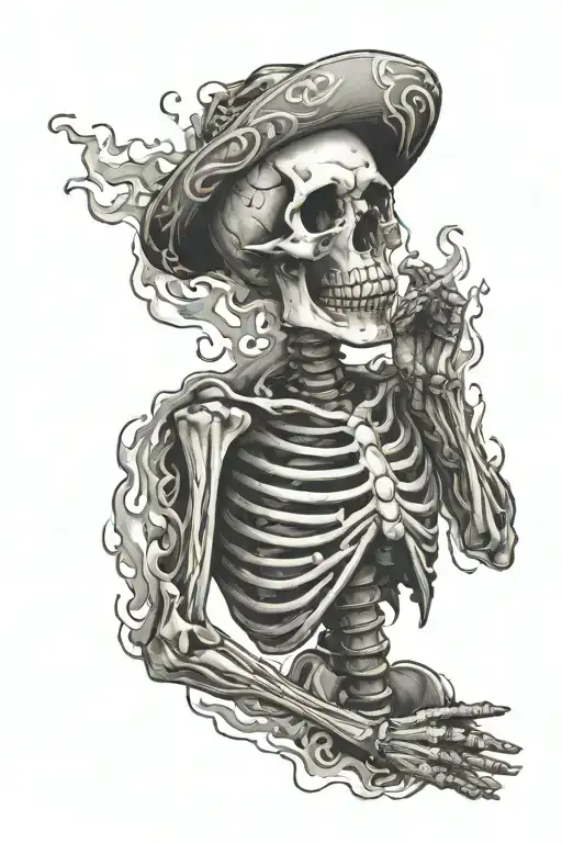 Skeleton Suffering Burning