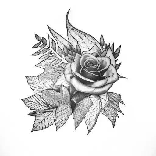 Camille On Forearm With Leaves For A Male