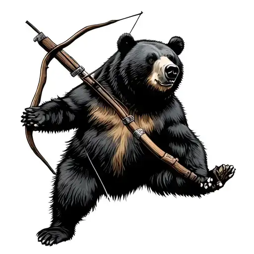 Black Bear Being Hunted By Bow Hunter