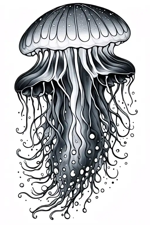 Jelly Fish With Dotwork
