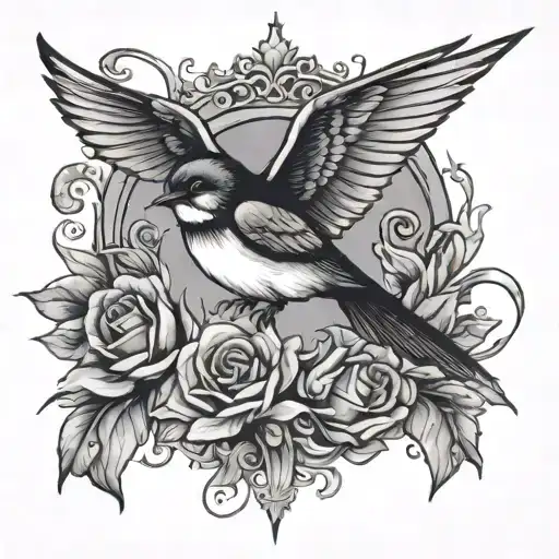 Swallow Carring S Crown