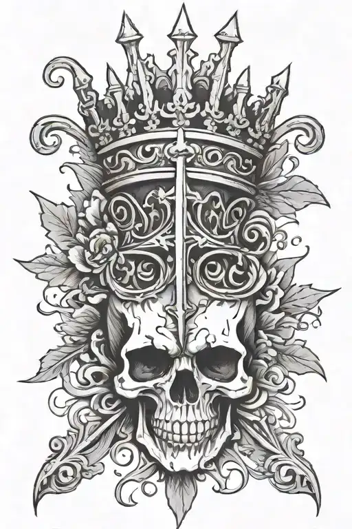 Cross With A Thorn Crown On It