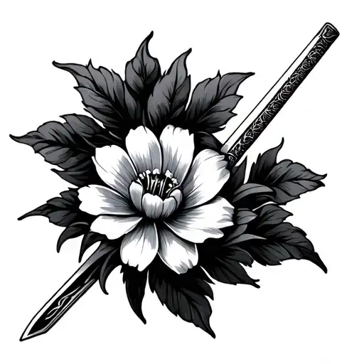 Flowey Flower With Japanese Sword