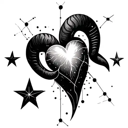 A Constellation Of Aries Stars With A Heart Symbol