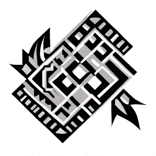 Diamond Filled With Geometric Forms Maori Like