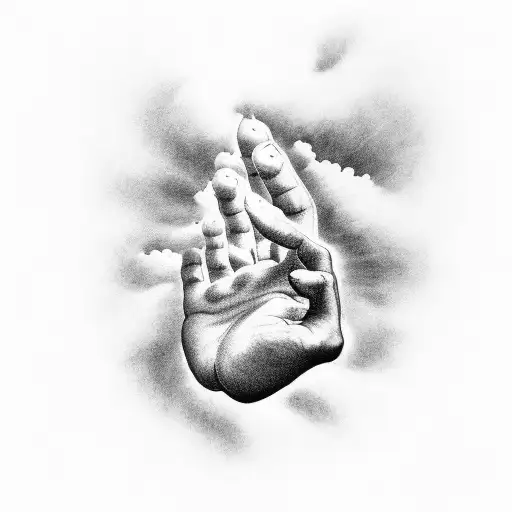 Gods Hand Coming Down From Heaven