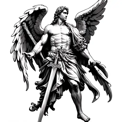 Saint Michael The Archangel With Flaming Sword