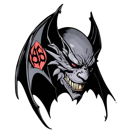 Evil Bat With 666 On Ear