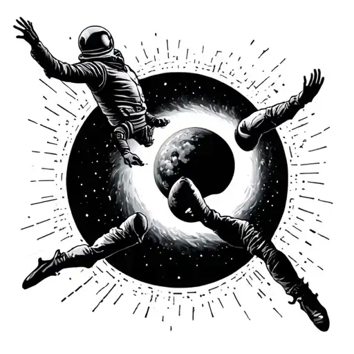 Intersteller Black Hole Tatto Space Man Falling The Middle Of It