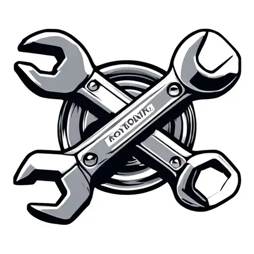 Mechanic Working Wrench Car Parts