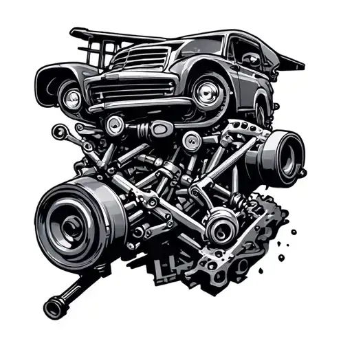 Mechanic Working Car Parts