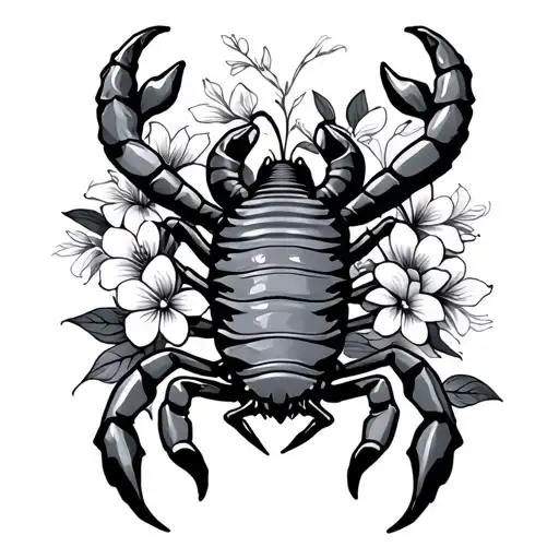 Scorpion And Flowers Symbolizing