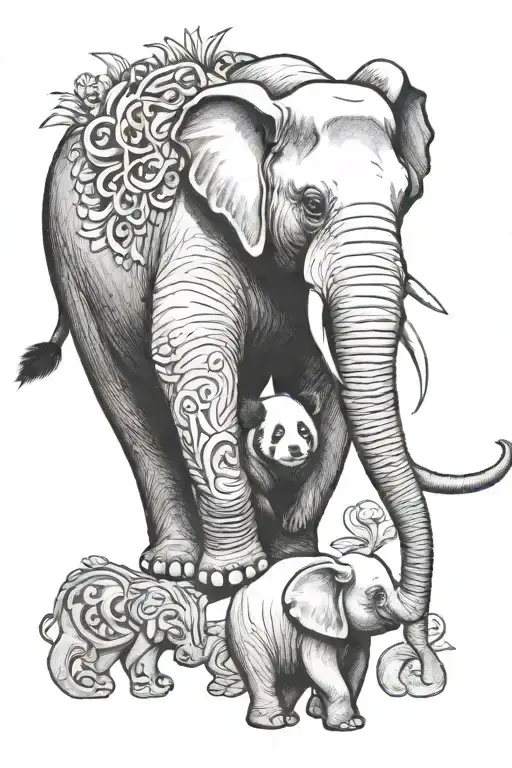 Panda On Elephant