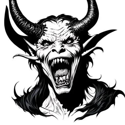 A Gotic Demon In Agony No Horns