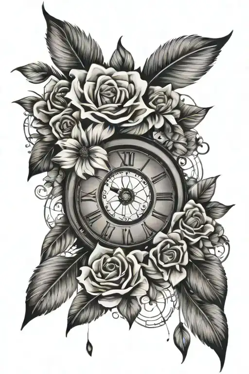 Dreamcatcher Flowers And Clocks