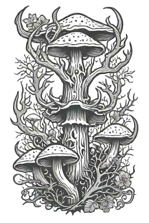 Antler Mushrooms Spooky