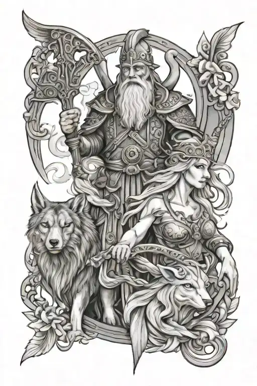 Odin And Freya Goddess