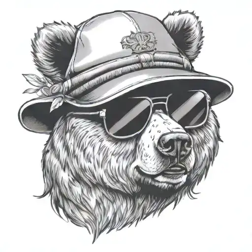 Bear Wearing Sunglasses And Golf Hat