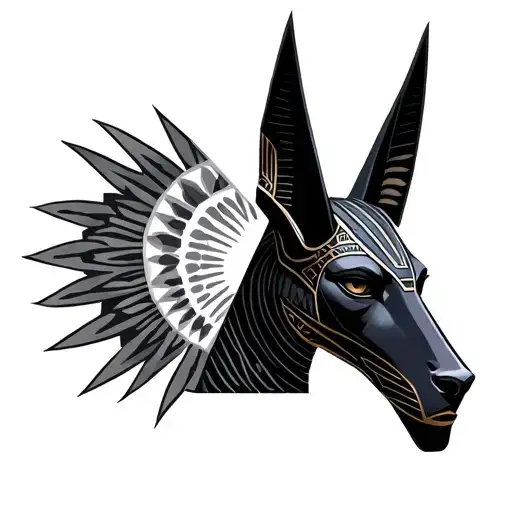 Anubis Portrait With Half