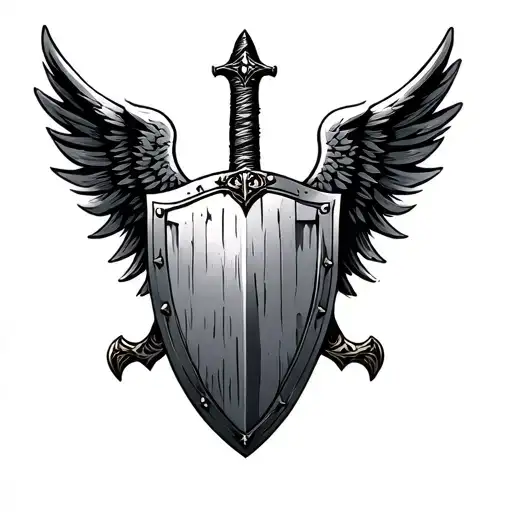 San Miguel Arcangel Sword With Shield