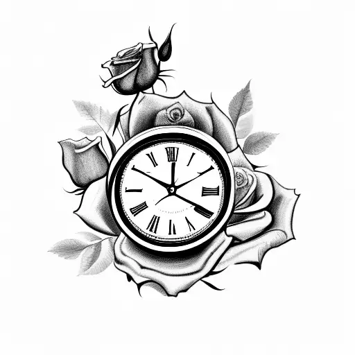 Clock With A Rose On Top And Another