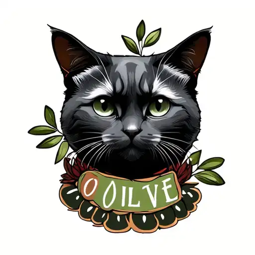 White Cat With The Olive Name