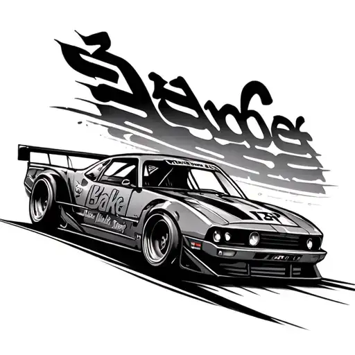 Car Racing With The Name Blake