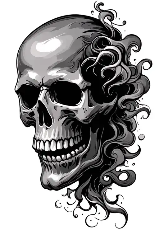 Skull And Smoke Forming The Shape