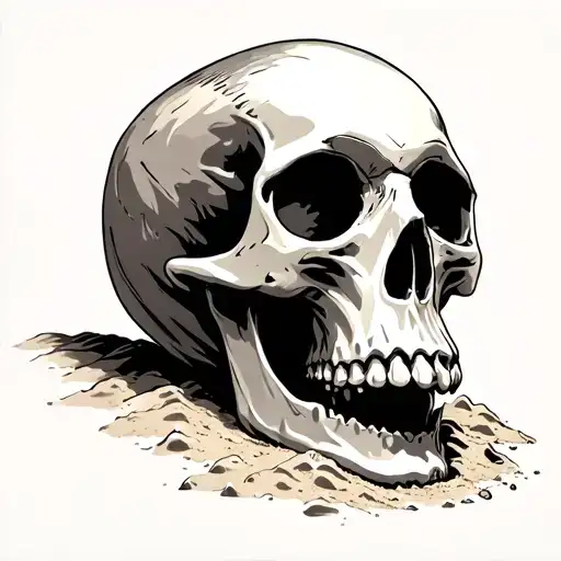 Skull Desolving In Sand