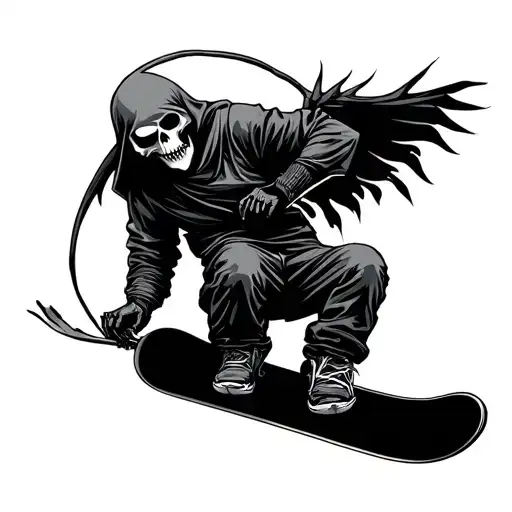 Snowboarding Grim Reaper