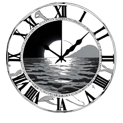 Roman Numeral Clock With Sunrise Integrated